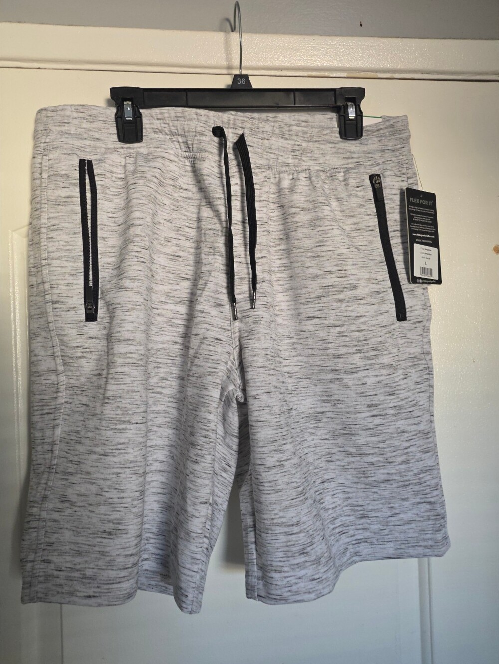 Men's Performance Stretch Shorts 90 Degree Space Dye Black White